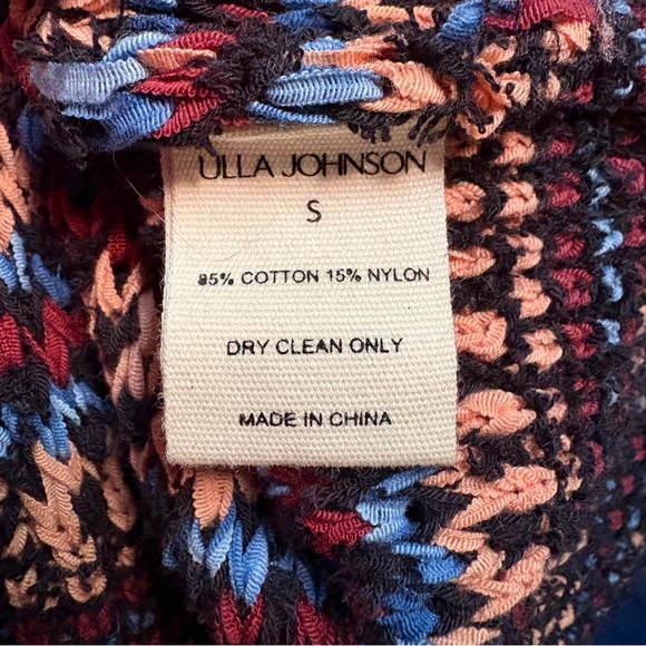Ulla Johnson Striped Knit Puff Sleeve Top Multicolor Cotton Blend Size S - Picture 4 of 4